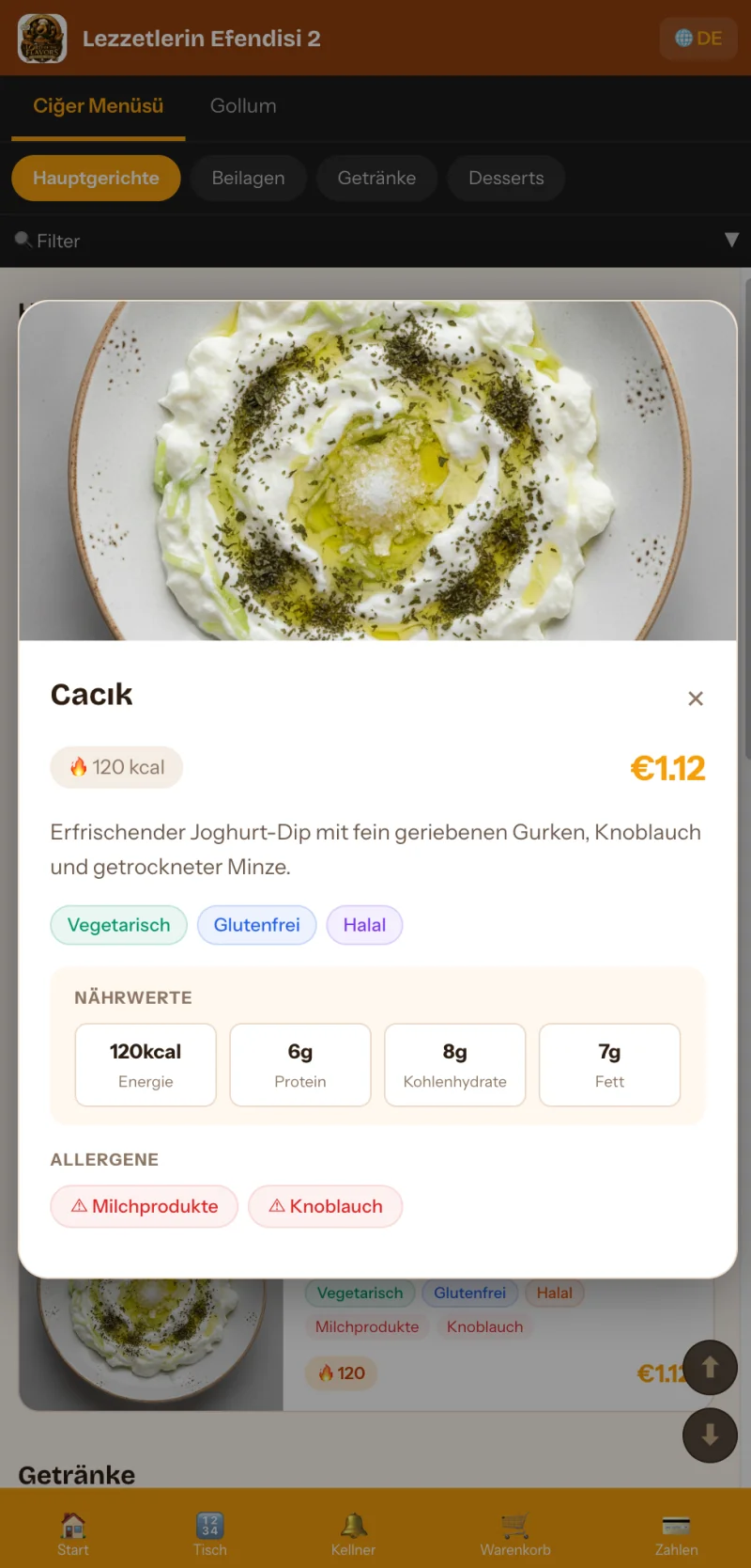 Meze — alerjen etiketi